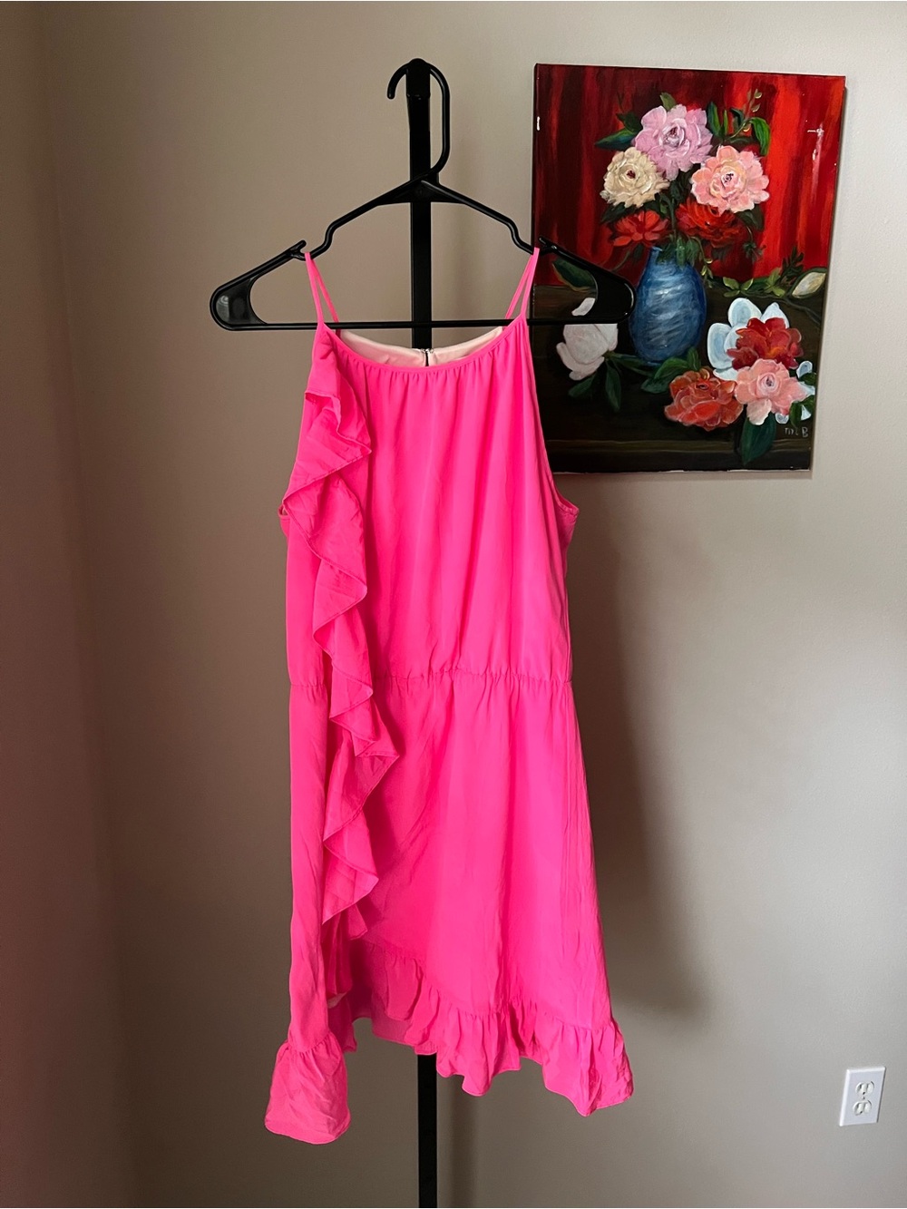 Amanda uprichard a line  Pink Ruffle Halter Summer Dress